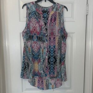 Sleeveless Geometric Print Top